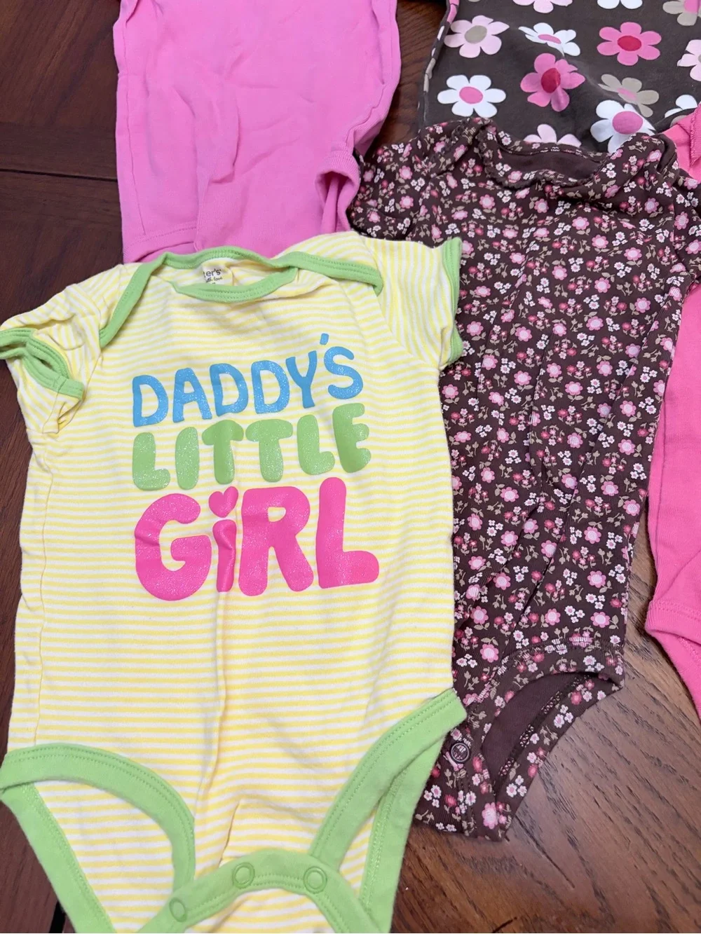Carter's Girls' One-Piece Bodysuits - Pink, Brown, Green & Floral